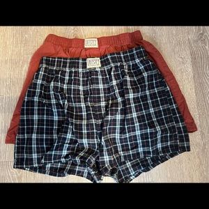Lot of 2 Men’s Medium Luck Brand Boxer Briefs 1 Blue Plaid 1 Red Like New!